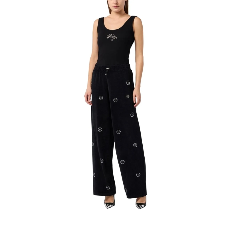 Philipp Plein Hose Chenille Skater Fit Tracksuit Pants Monogram Stras schwarz(Image 2)