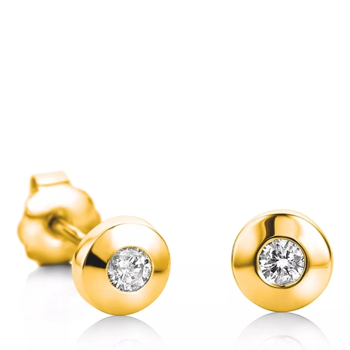 DIAMADA Solitaire Diamond Stud Earring 18Kt Yellow Gold Oorsteker