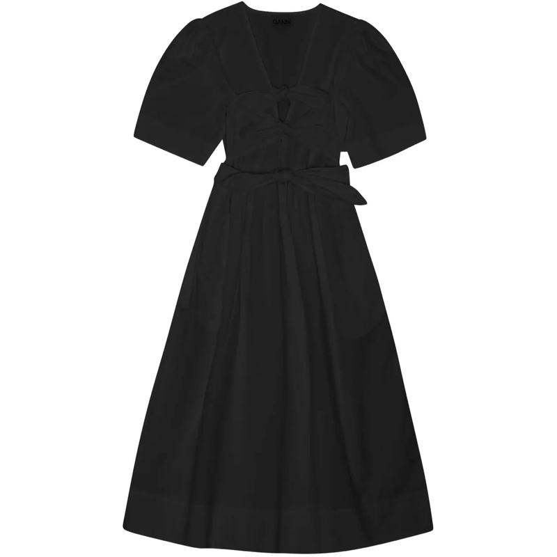 GANNI Maxikleid dress black schwarz