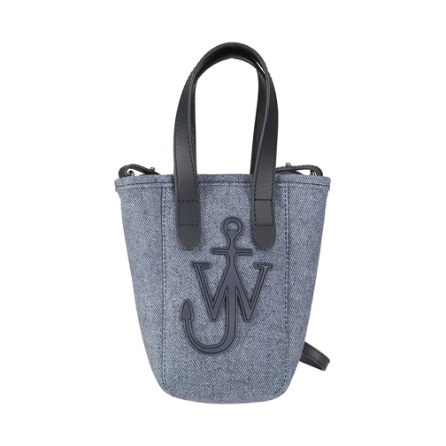 J.W.Anderson Bucket Bag Mini Denim Bag With Stitched Logo Blue