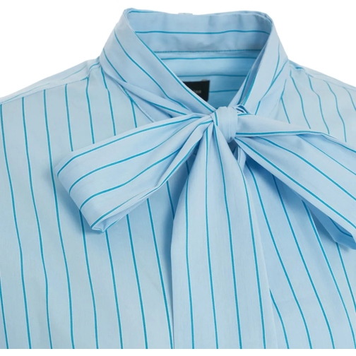 Roberto Collina Chemisiers Striped blouse with bow collar blau (Image 5)