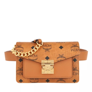 MCM Patricia Visetos Belt Bag Mini Cognac, Belt Bag