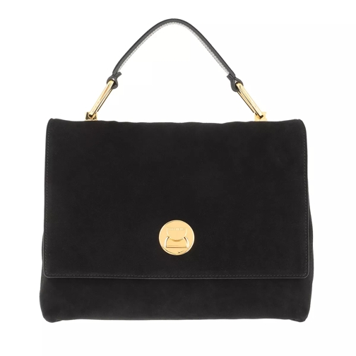 Coccinelle Handbag Suede Leather Noir/Noir Borsetta a tracolla