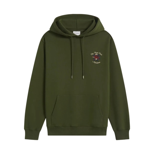 Drôle De Monsieur Hoodie Hoodie mit Slogan-Fleurs-Stickerei KAKI KAKI