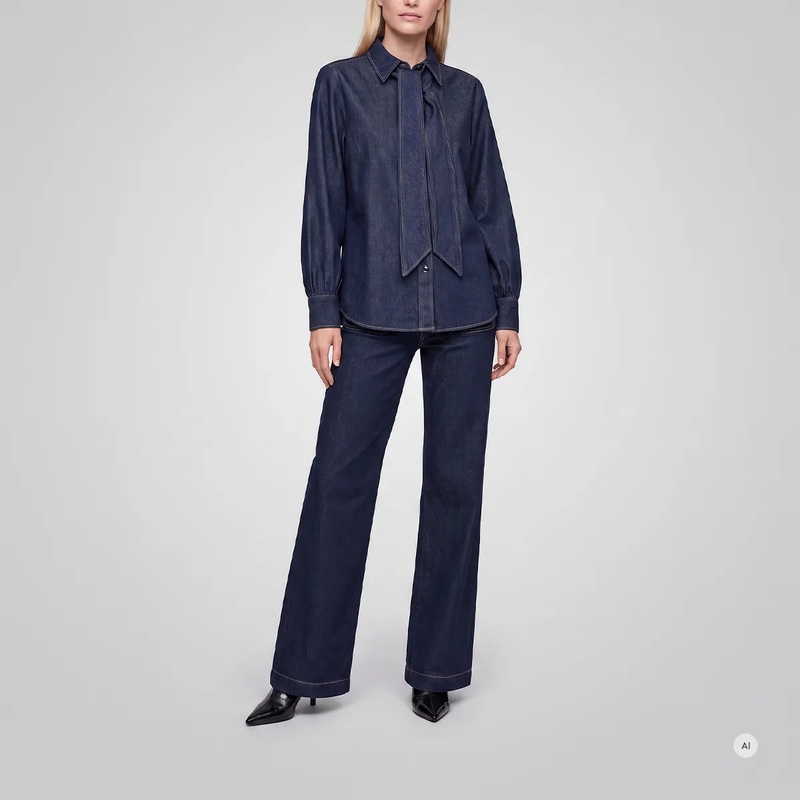 Marc Aurel Ausgestellte Jeans Jeans- aufgesetzte Taschen- veganes Lederlabel  blau(Image 2)