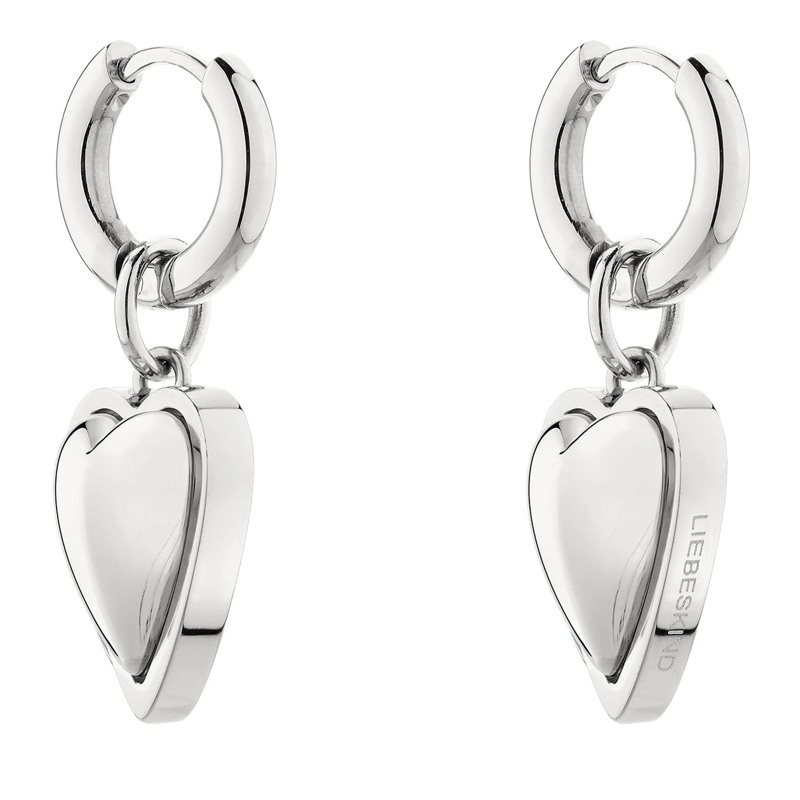 Liebeskind Berlin Ohrstecker Edelstahl Metal Heart silber