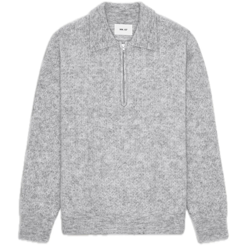 NN. 07 Pull Alfie zip polo grau