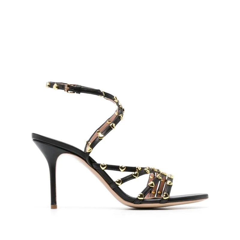 Moschino Sandalen 90Mm Black Calf Leather Sandals Brown