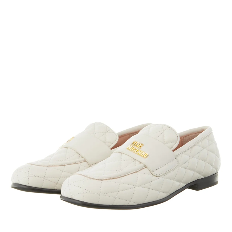 Love Moschino Bootsschuhe New Flat Love Scarpa Donna Latte