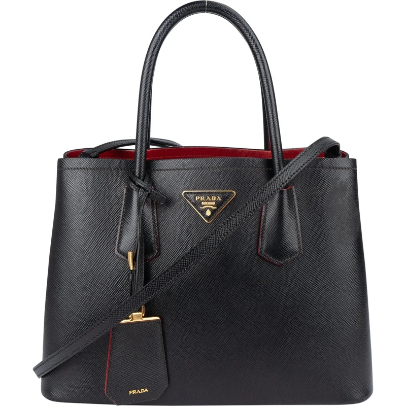 Prada Tote Prada Saffiano Leather Double Handbag schwarz