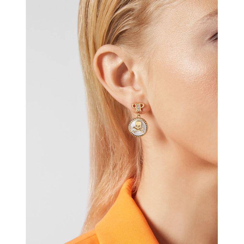 Philipp Plein Ohrhänger Ohrringe Plein Mini Logo gold(Image 4)