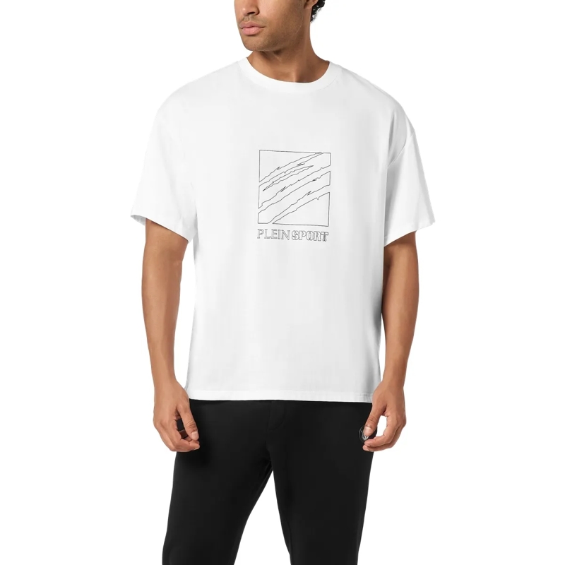 Plein Sport T-Shirt T-Shirt Rundhalsausschnitt Ss Scratch weiss(Image 3)