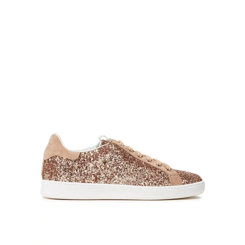 sergio rossi Sneaker basse Rose Gold Glittered Woven Sneakers With Leather Ac Gold