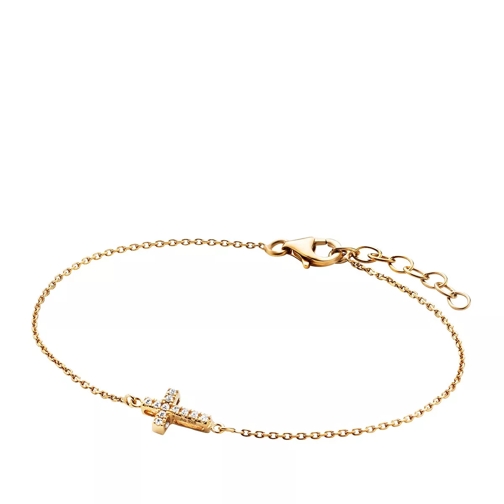BELORO Bracelet Cross Zirconia  Gold-Plated Bracelet