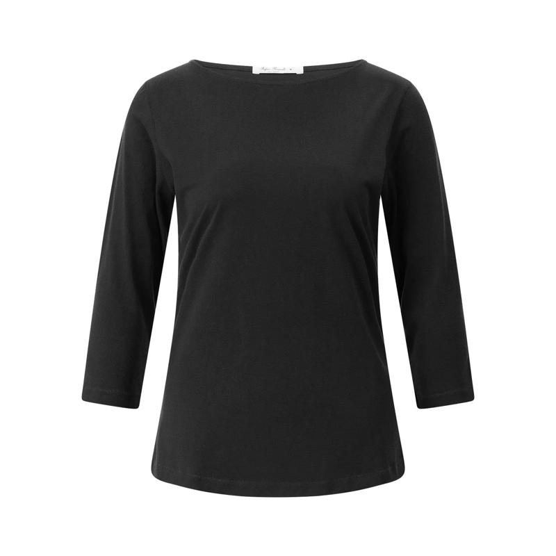 Stefan Brandt Polo T-Shirt Elsa mit 3/4 Ärmeln Schwarz