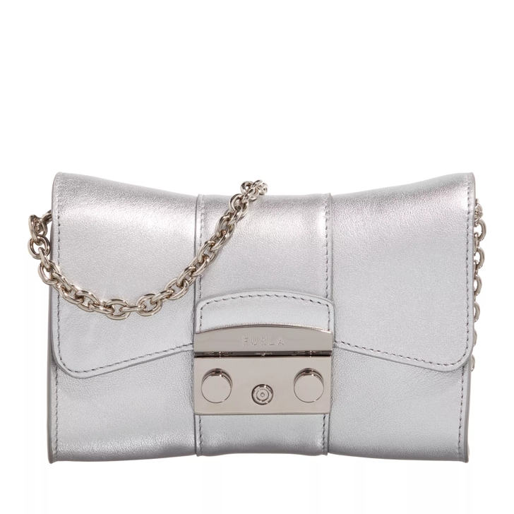 Furla Metropolis Mini Crossbody Remix Color Silver Crossbody Bag