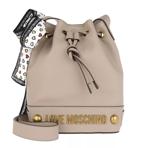 Love Moschino Nappa Grain Shoulder Bag Scarf Tortora Bucket Bag