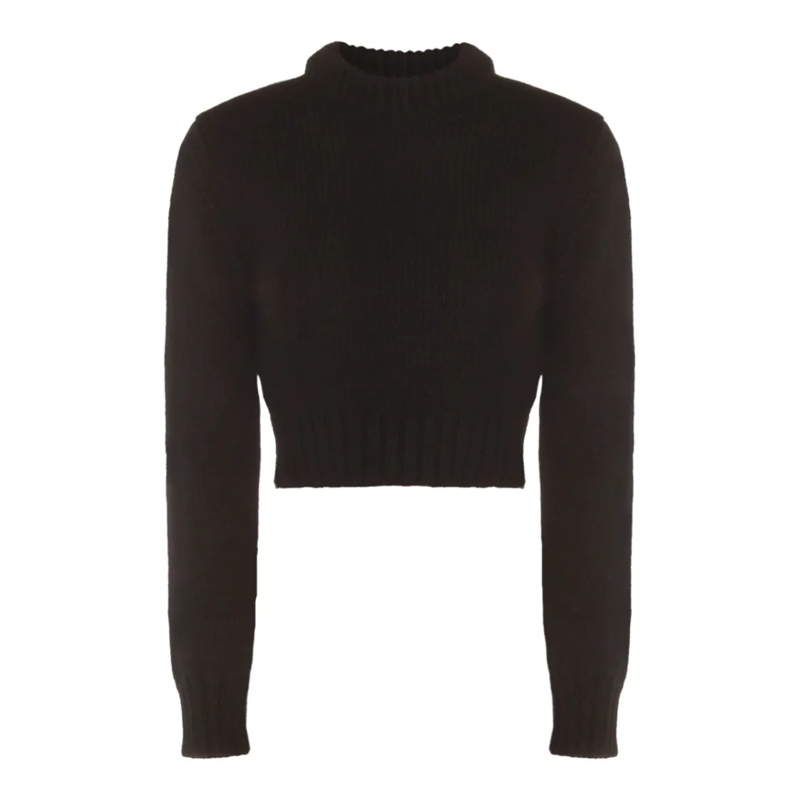 Malo Trui met col Black Cashmere Knitwear Black