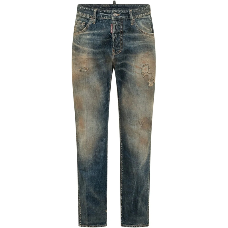 Dsquared2 Jeans Slim Fit Jeans a Gamba Dritta blau