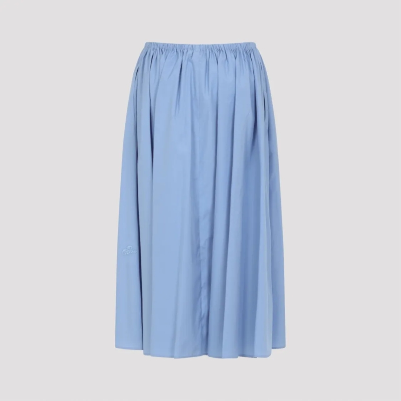 Marni Midirok Midi Skirt With Elastic Waistband Blue