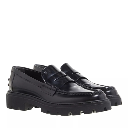 Tod's Penny-Slot Loafers Leather Black Mocassin