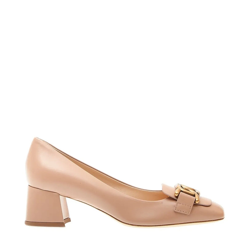 Tod's Pumps 50Mm Heel Pump In Nude Leather Brown