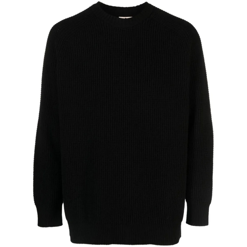 Ten C Pull Relaxed Fit Textured Knit Sweater Black