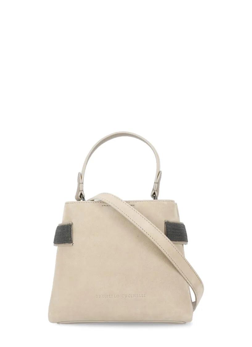 Brunello Cucinelli Crossbody Bags - Suede Leather Hand Bag - Gr. unisize - in Beige - für Damen