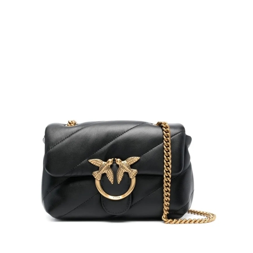 PINKO Sac à bandoulière Black Lambskin Love Birds Shoulder Bag Black