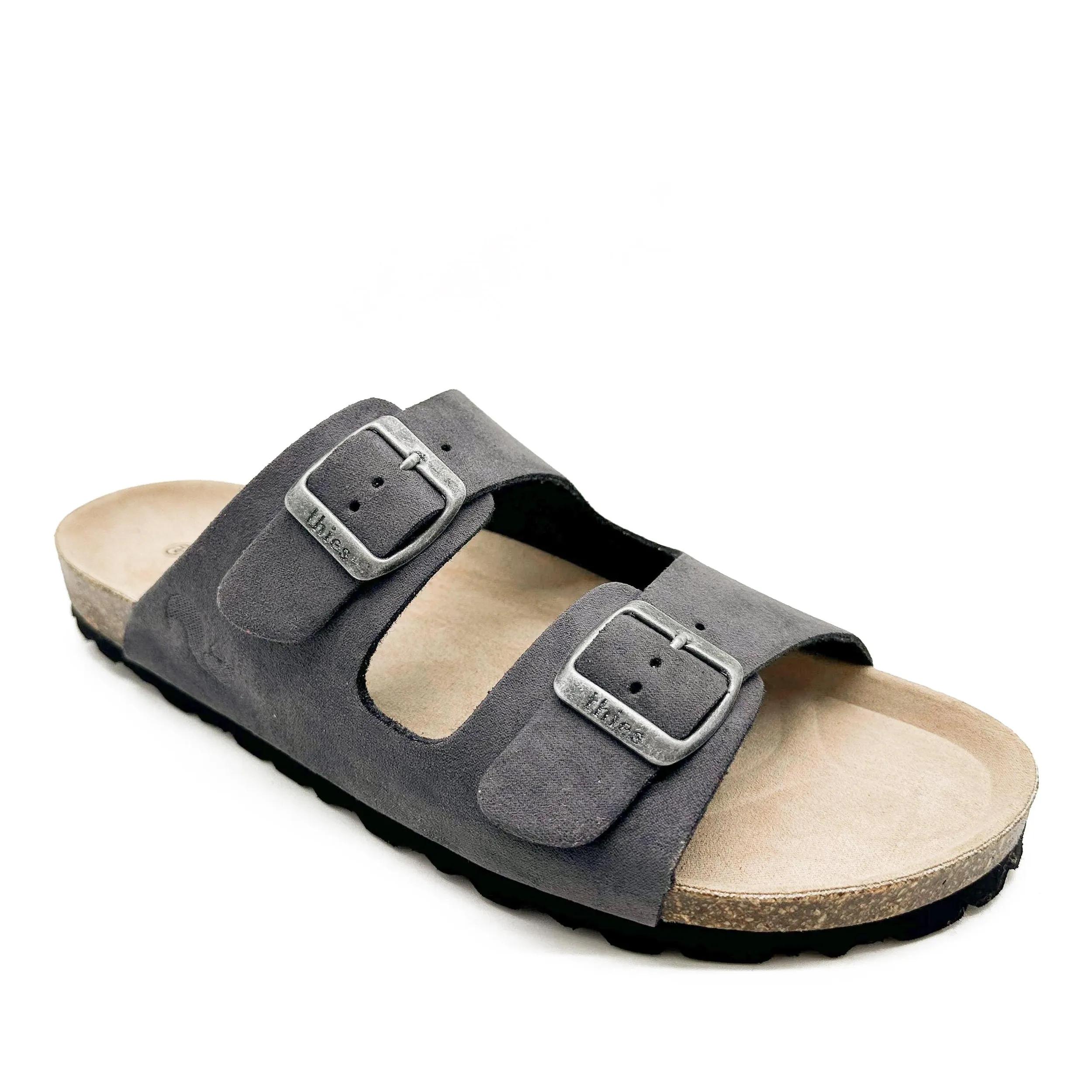 thies Sneakers - thies 1856 ® Eco Bio Rec Sandal vegan carbon (W/M/ - Gr. 47 - in Grau - für Damen