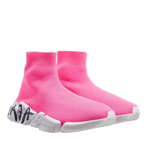 Balenciaga Speed Graffiti Recycled Knit Fluo Pink Slip-On Sneaker