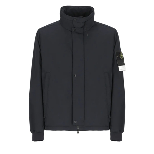 Stone Island Padded Jacket With Logo Blue Piumini