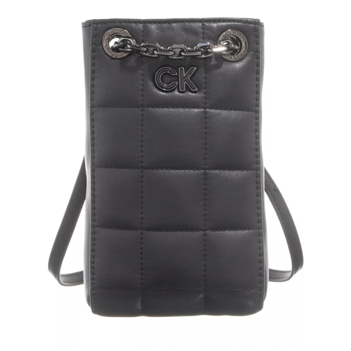 Calvin Klein Re-Lock Quilt Phone Crossbody Ck Black Crossbody Bag