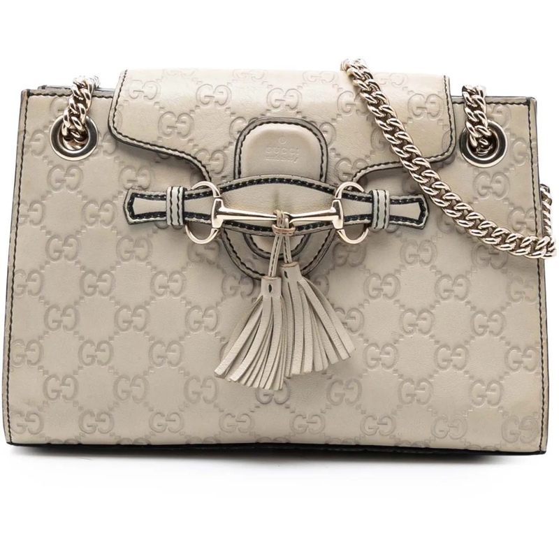 Gucci Schultertasche Small Guccissima Emily Shoulder Bag weiß