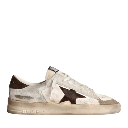 Golden Goose Low-Top Sneaker Stardans In Nappa & Pony Skin With Brown Suede Sta White