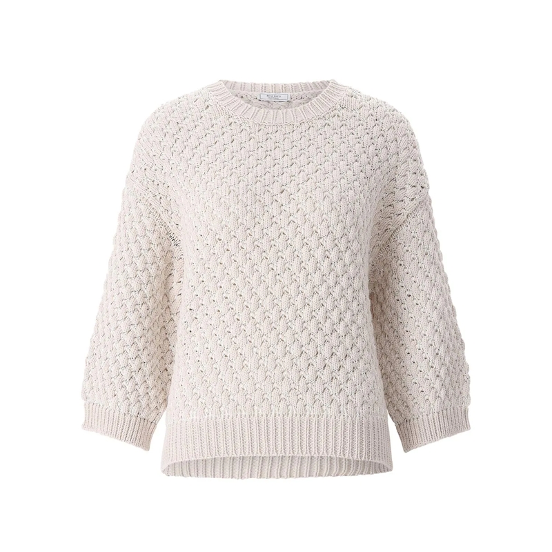 Peserico Pullover Pullover aus Grobstrick beige
