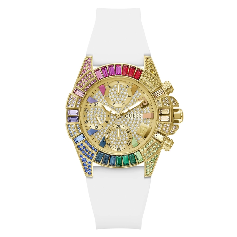 Guess Quarzuhr Quarz-Analoguhr True weiss