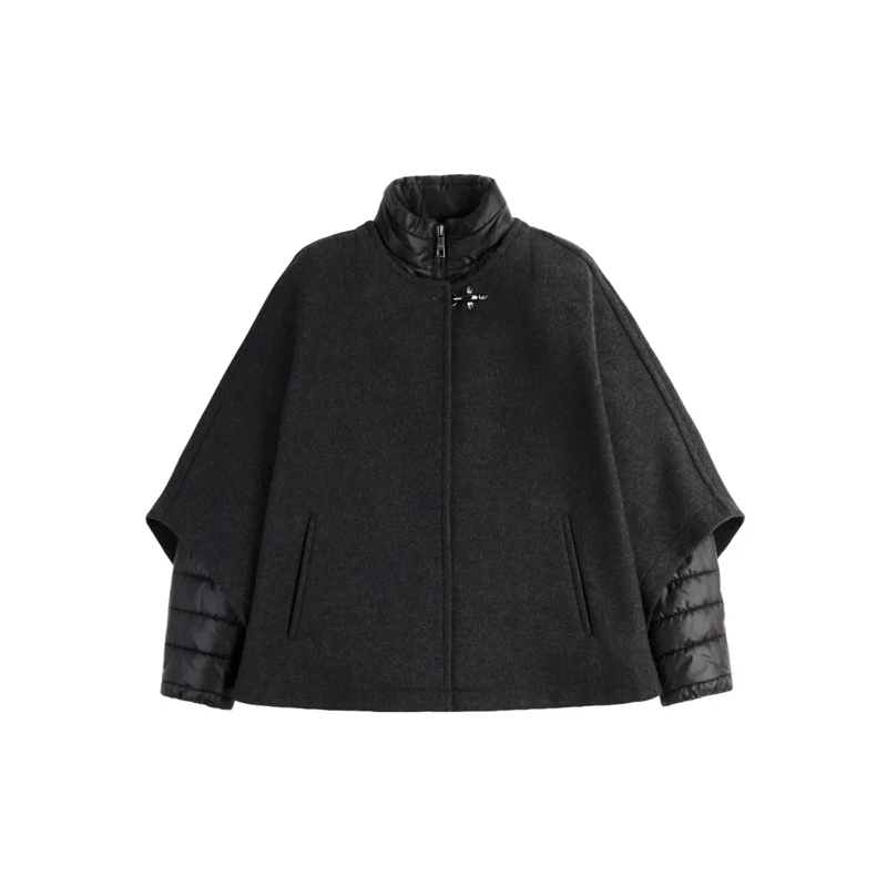 Fay Cape Double-Face Wool Cape Black