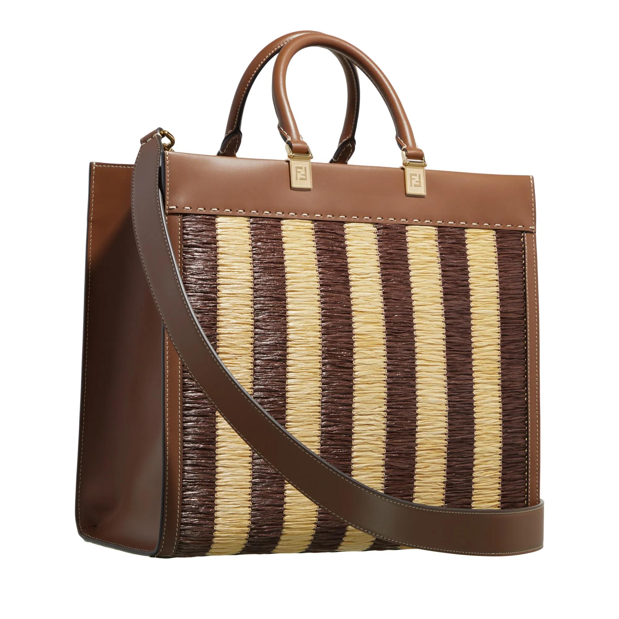 Fendi Shoppers & Totes Rafia Medium Sunshine Shopping Bag in bruin