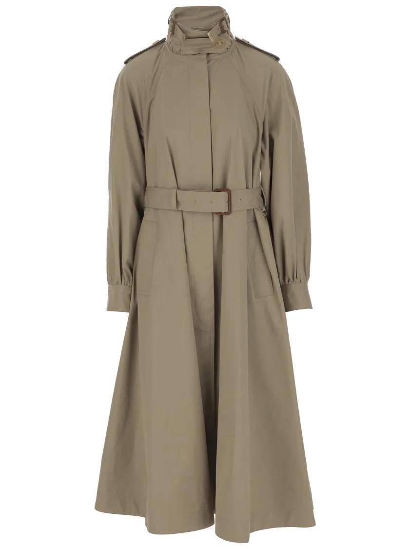 Thumbnail - Chloé - Cotton Gabardine Long Trench Coat - Größe 40 - beige
