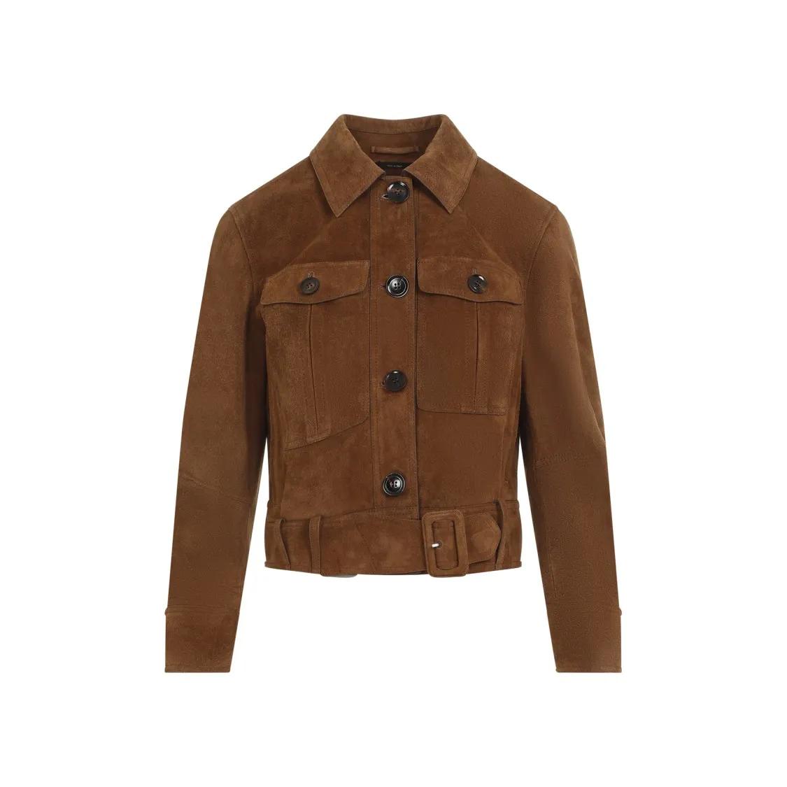 Tom Ford - Cropped Leather Jacket - Größe 40 - braun