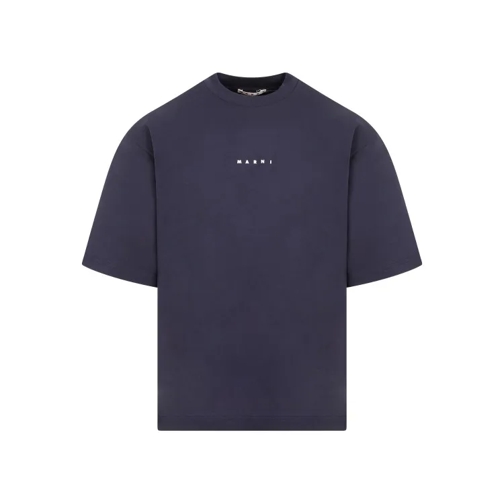 Marni  Blue Cotton Cotton Logo T-Shirt Blue