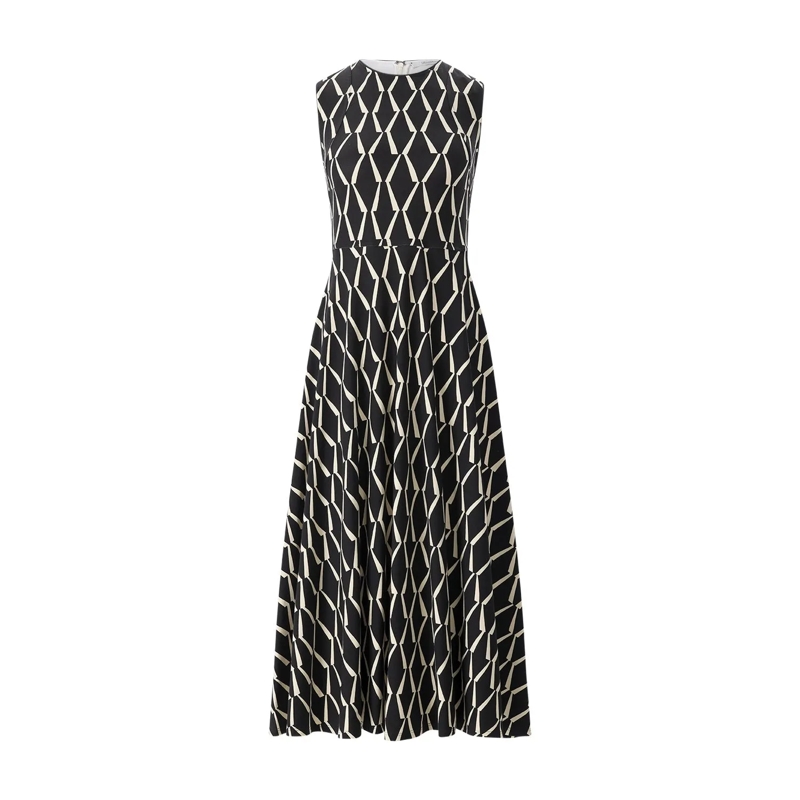 Max Mara Minikleid Midikleid mit Muster schwarz