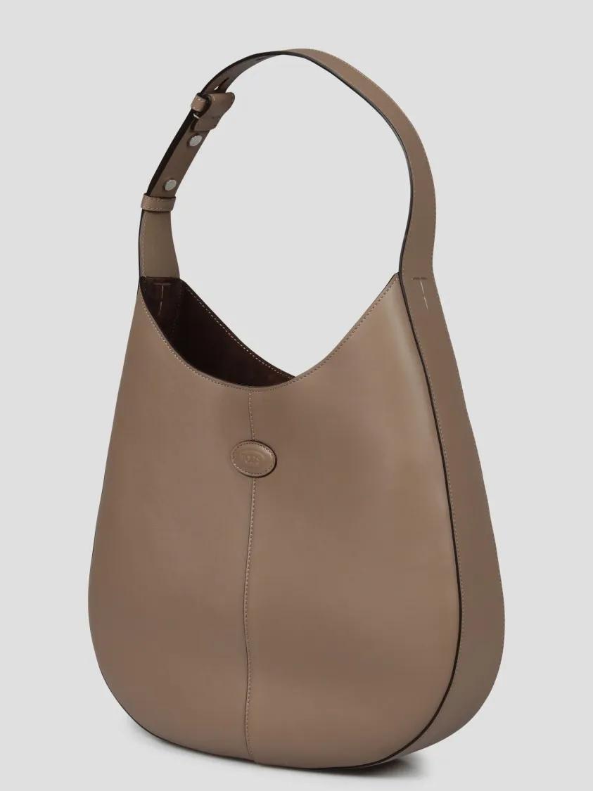 TOD'S Shoppers Hobo Leather Bag in bruin