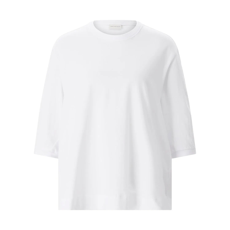 Dries Van Noten 3/4-Arm-Shirt T-Shirt aus Baumwolle weiß