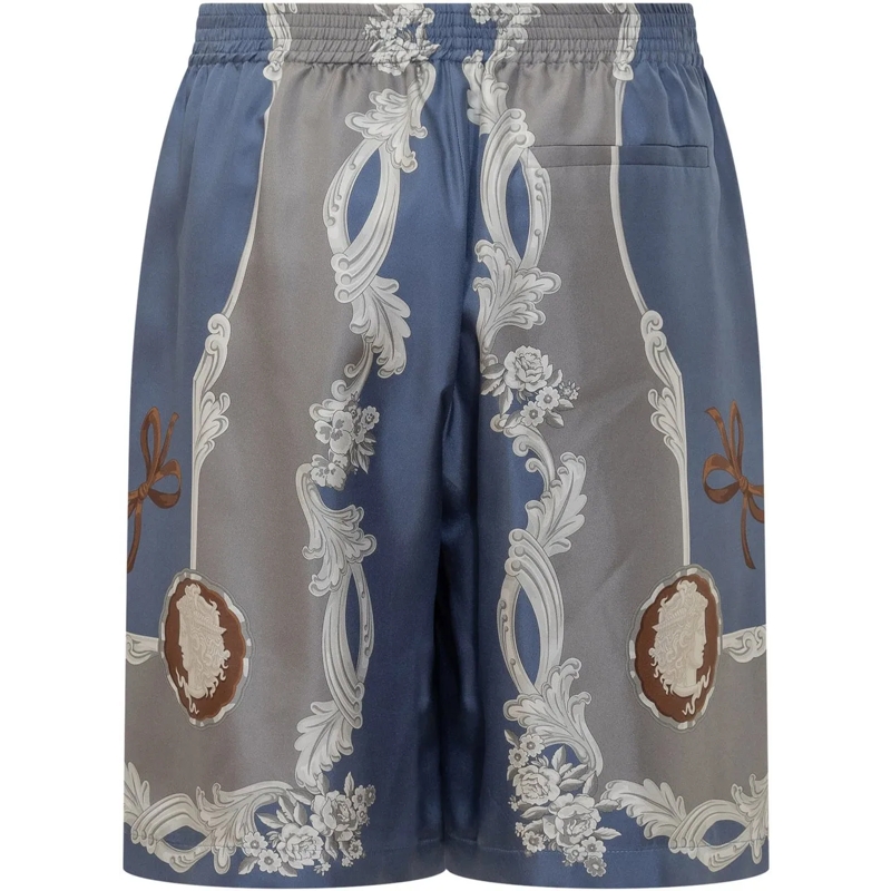 Versace Shorts Short in Seta Cameo blau(Image 2)