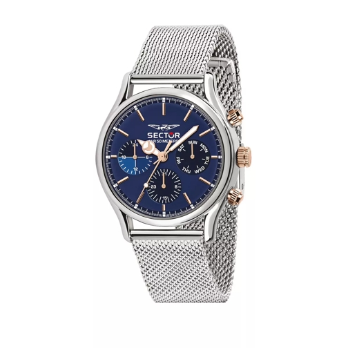 Sector 660 43Mm Mult Blue Dial Mesh Band SS Silver Chronograaf