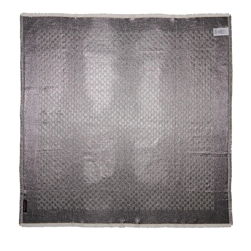 Gucci Leichter Schal Jacquard Silk Schal Light Grey(Image 3)