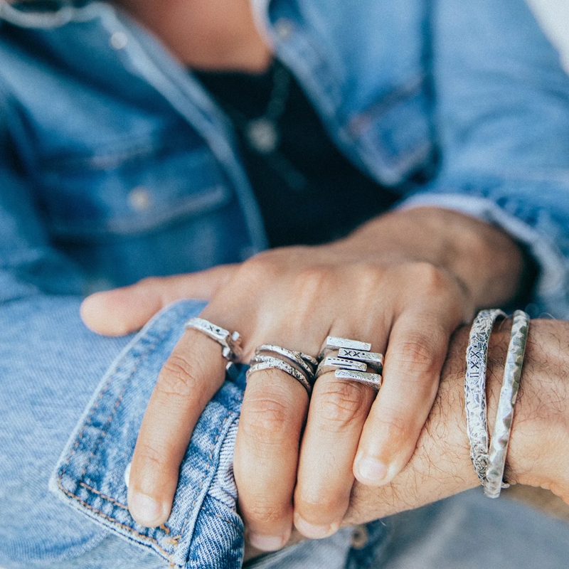 Haze & Glory Siegelring Ring Siegelring - Quadro 925 Silber silber(Image 5)