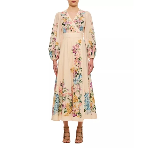 Zimmermann Halliday Wrap Midi Dress Multicolor 